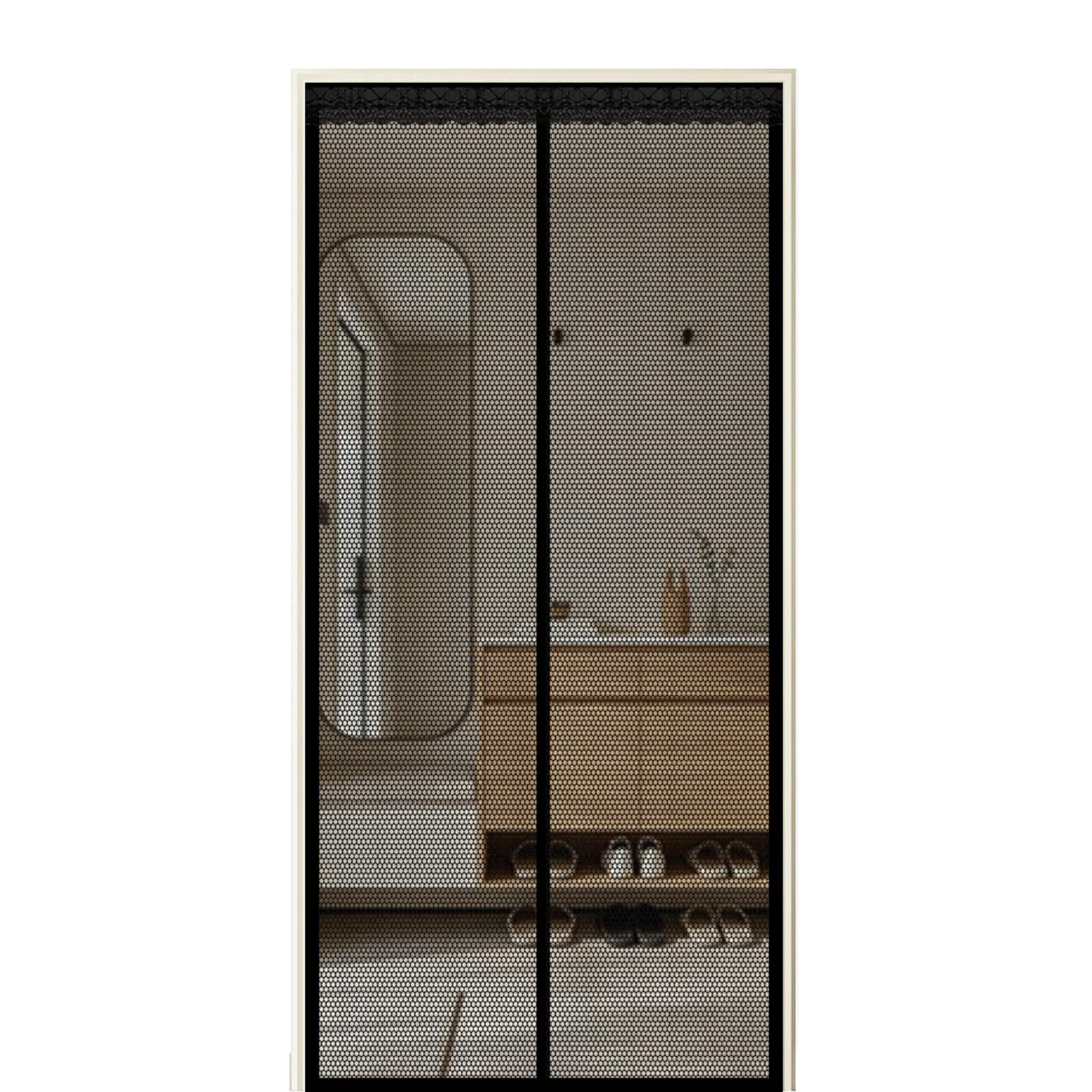 Moustiquaire aimantée automatique de porte 270x250 noire pour grand couloir