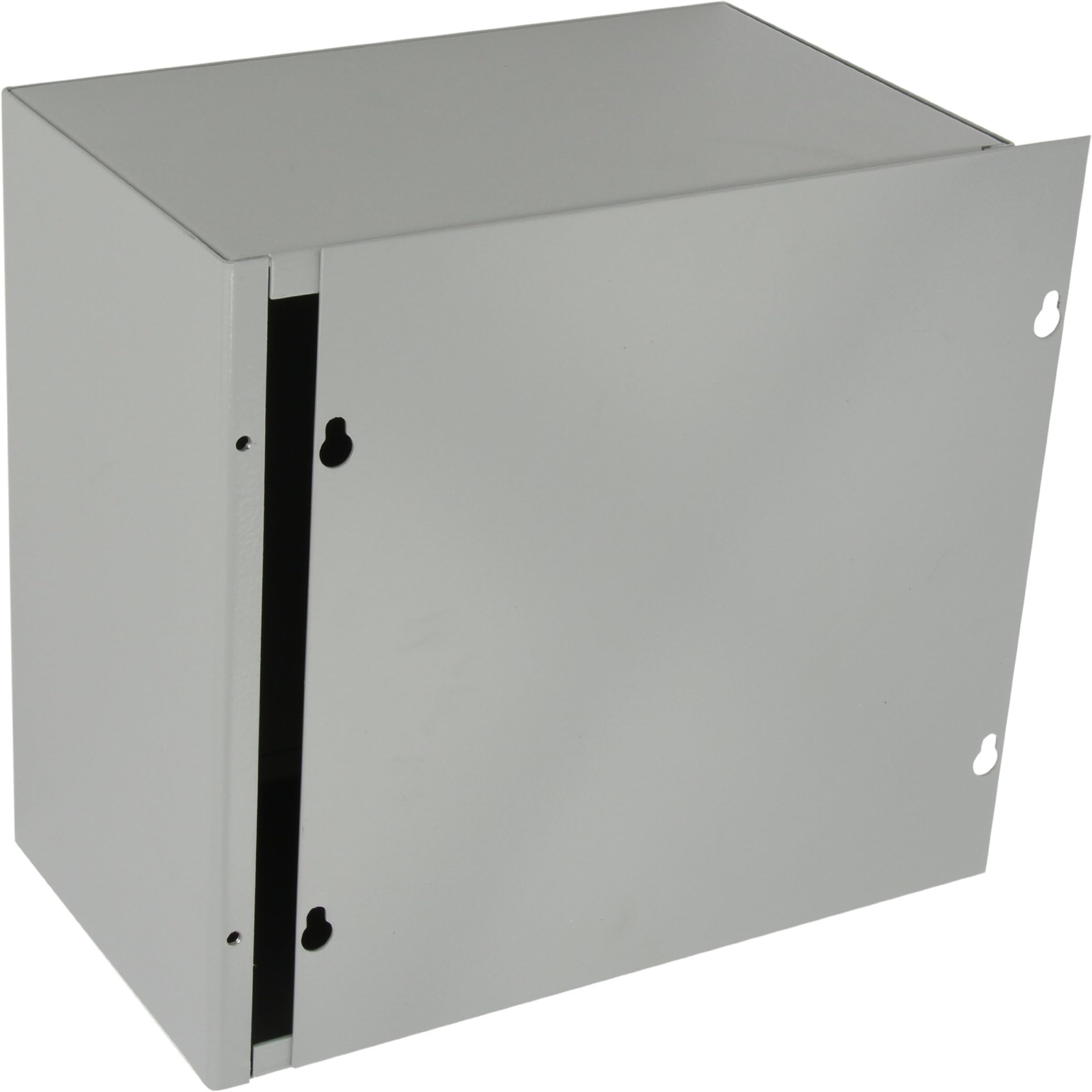 Bud Industries JB-3961 Steel NEMA 1 Sheet Metal Junction Box 10" L x 10" W x 6" D, Gray