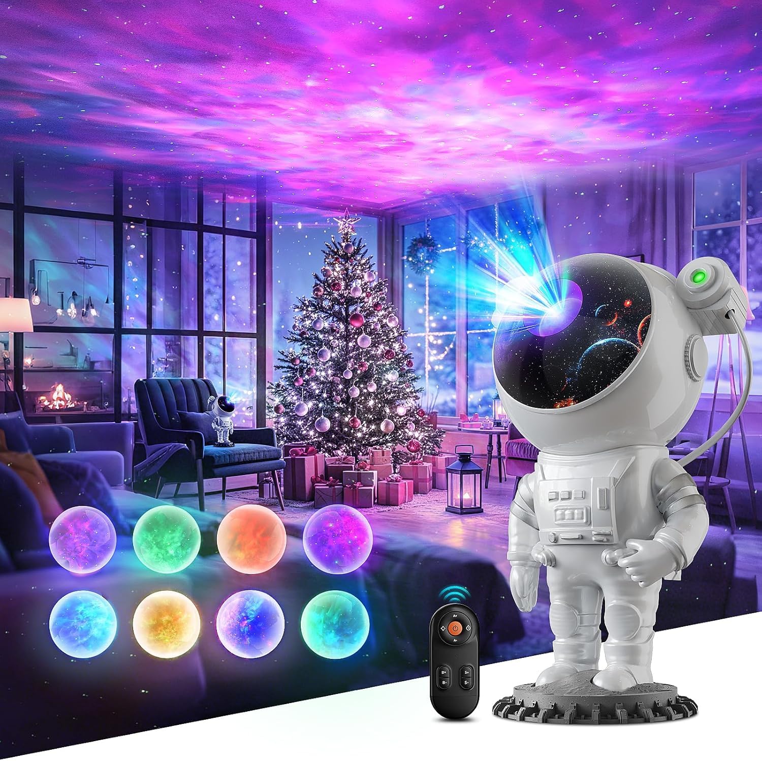 Astronauten Projektor, LED Sternenhimmel Projektor Nachtlicht mit Fernbedienung und Timer, Sternenlichtprojektor mit Nabula Weihnachtsgeschenk für Kinder und Erwachsene, für Schlafzimmer