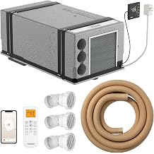 TURBRO Inverter Under Bench RV Air Conditioner with Heat Pump, 115V, High Energy Efficiency, Wall Pad Thermostat, 32.8 ft Air Duct, Hidden Design, Remote and App Control, for Camper, Trailer, Van
