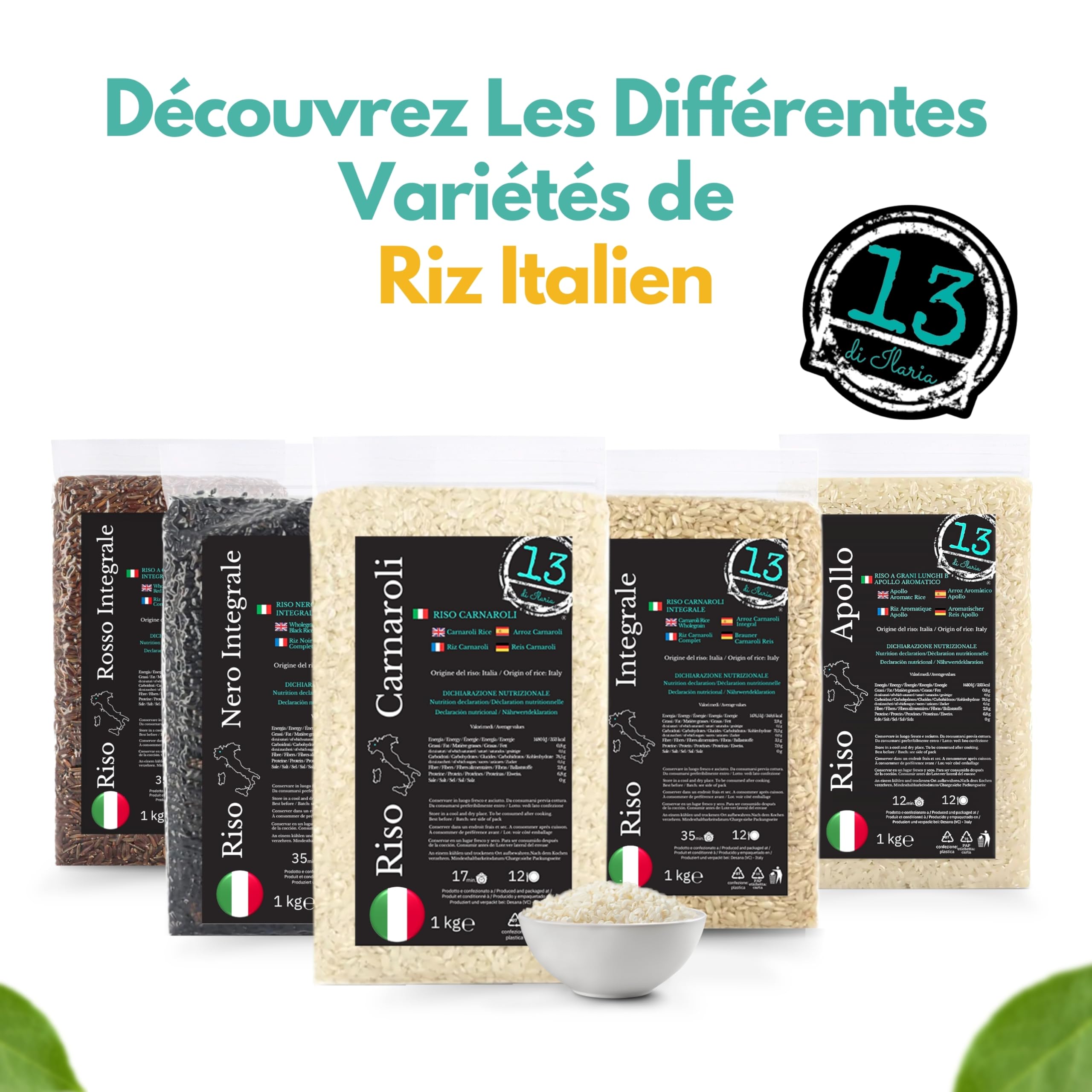 Riz Arborio Italien 2 kg – Spécial Risottos, Arancini et Soupes – Grains Fermes et Crémeux – Sans Gluten – Made in Italy - 13 di Ilaria