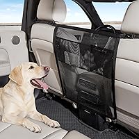 TKYZ Dog Car Barrier with Scratch-Resistant Mesh Net - Pet Divider for Cars, SUVs, Trucks - Larger Coverage & Storage Pocket