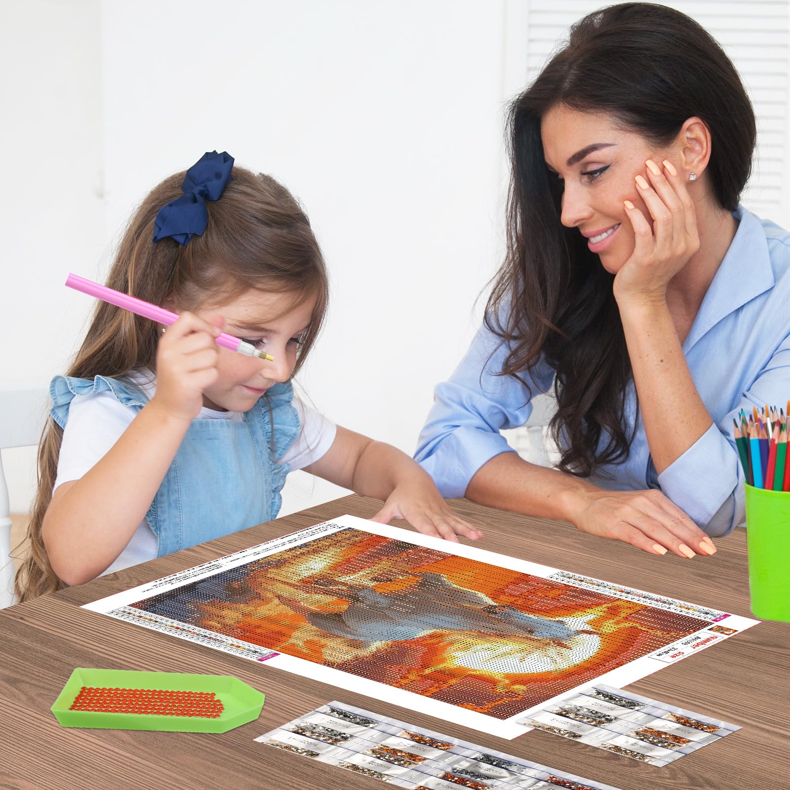 TOSTOG DIAMOND PAINTING Kit Hibou Adulte,5D DIY Diamant Painting Images Ronde EUR 12,35 - FR