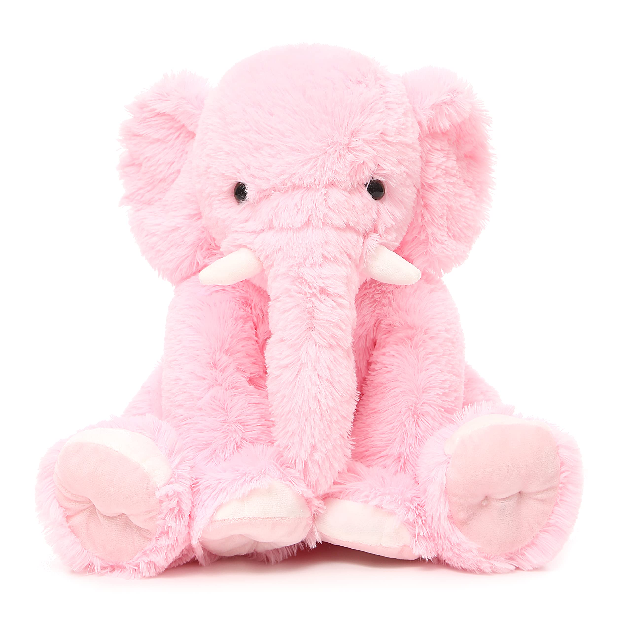 MorisMos Elephant Cuddly Toy XXL, 50 cm Large Elephant Plush Toy, Soft Toy, Pink Sitting Cuddly Plush Elephant, Birthday Gift for Children, Baby, Girls and Boys