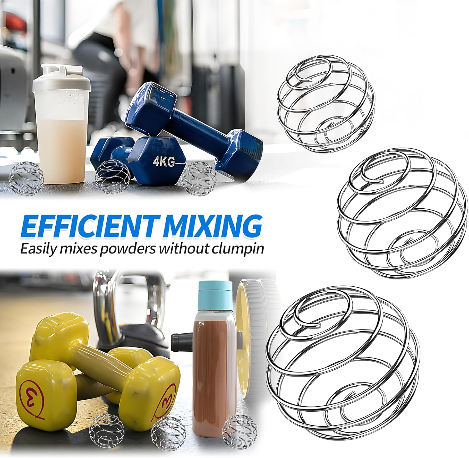 6 PCS Shaker Ball,Large Size 304 Stainless Wire Whisk ball for Mixing Powders,Protein Shakes,Drinks,Shaker Cup Mixer (2 '',1.8'',1.2'') - Image 6