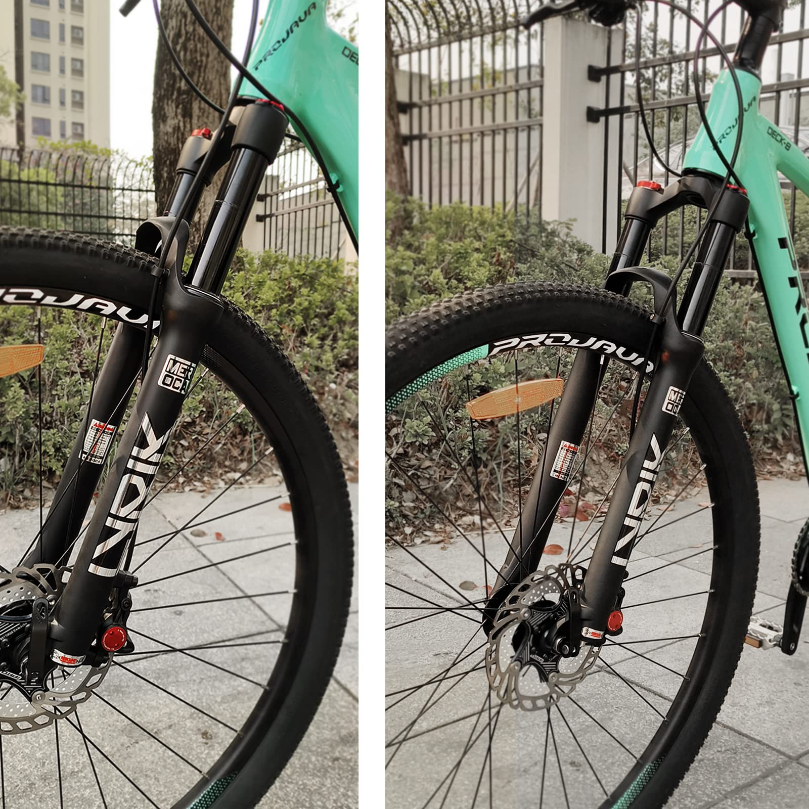 MEROCA Mountainbike Vorderradgabel 26 Zoll 27,5 Zoll 29 Zoll Luftdruck Stoßdämpfer Vorderradgabel Scheibenbremse Schnellspanner Version Luftgabel