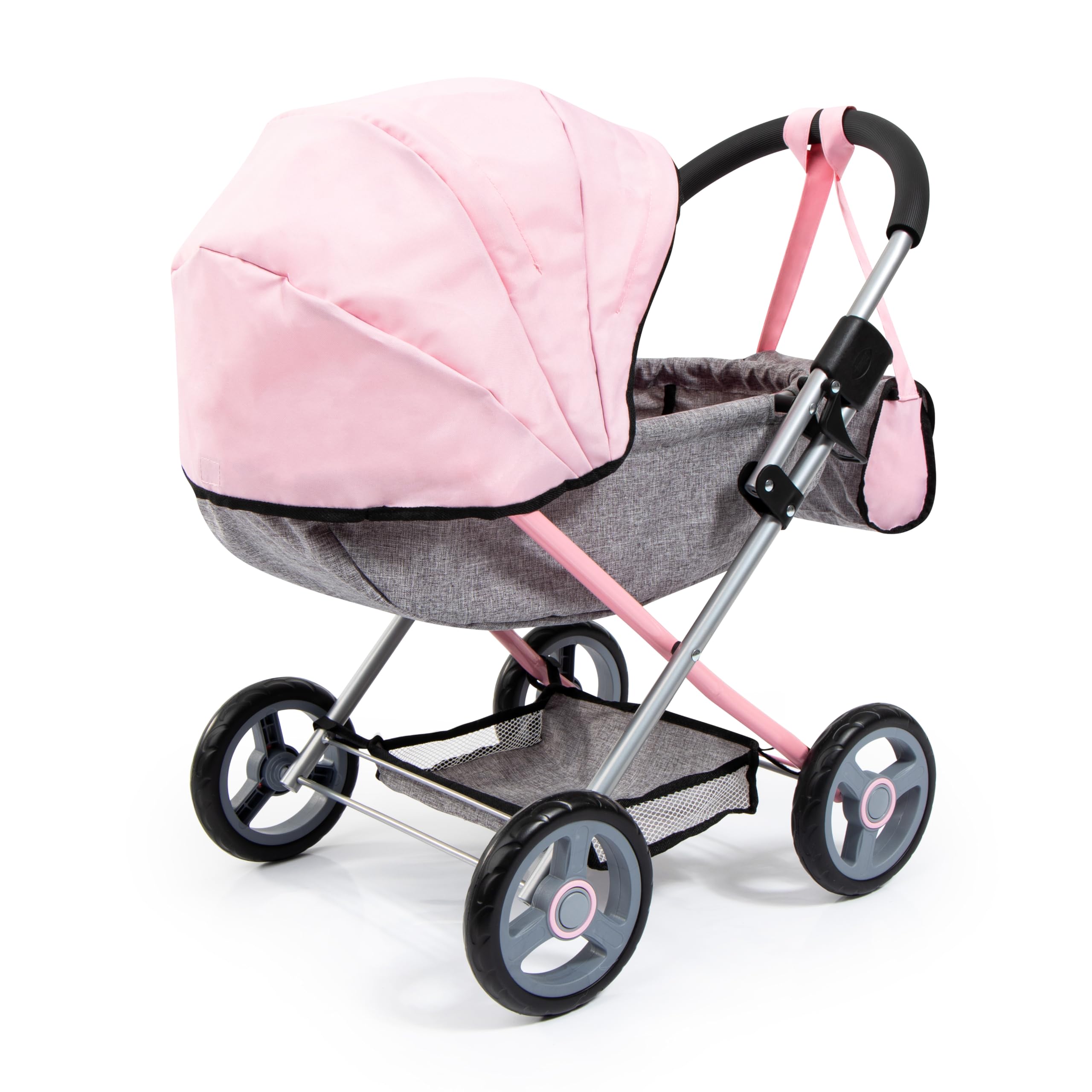 Bayer Design 12733AB Puppenwagen Cosy, faltbar, mit Puppe 36 cm, Decke, Kissen, Tasche, Flasche und Schnuller