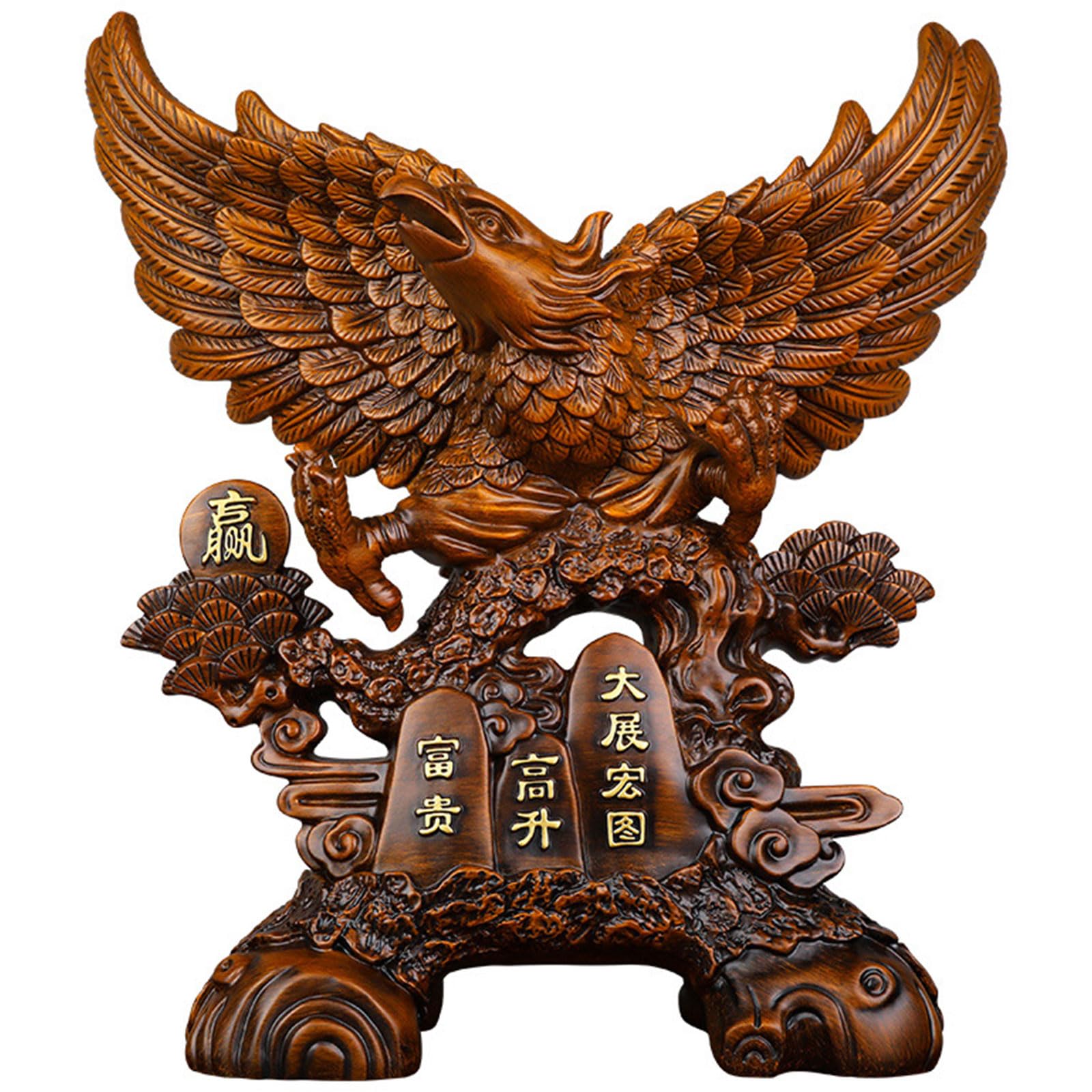 Zooeewly Large Resin Eagle Statue, Modern Eagle Sculpture for Home Office Decor, Desktop Figurine Ornament, Good Luck Gift,B,Large