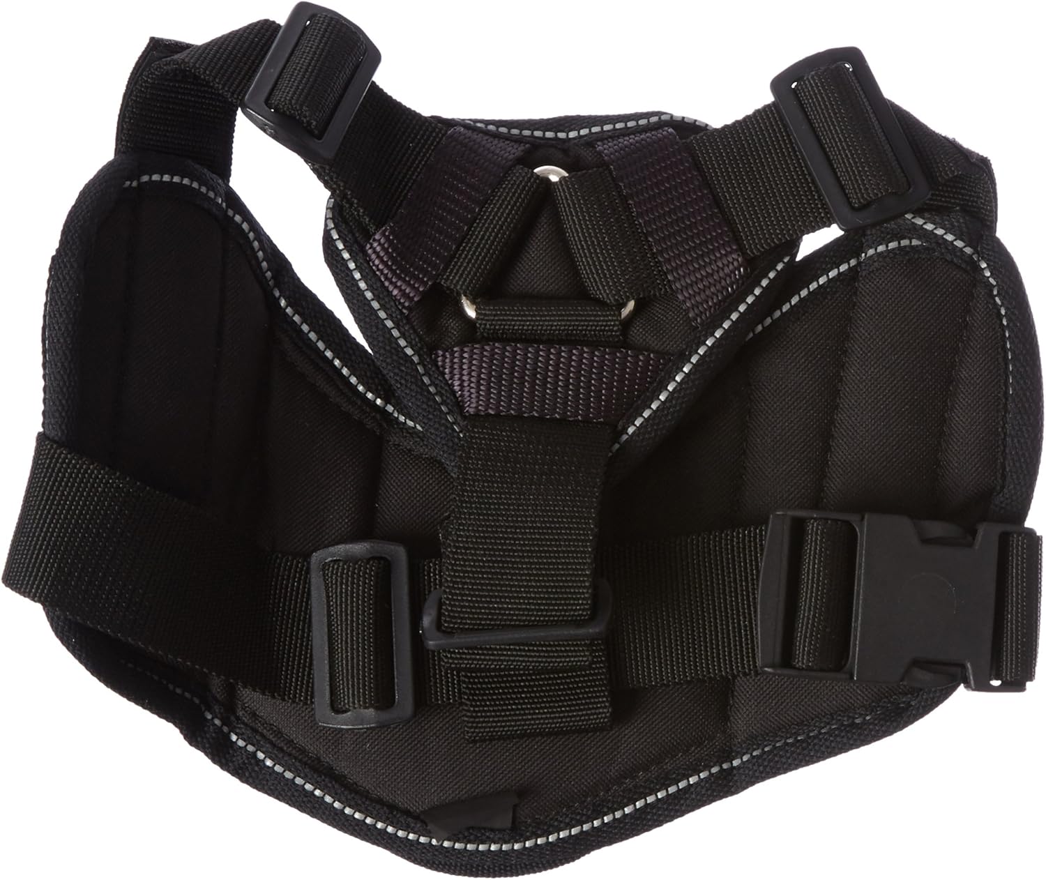 Dean & Tyler Fun "Seizure Alert Service Dog" Dog Harness with Padded Chest Piece, Fits Girth Size 22-Inch to 27-Inch, Small, Black with Reflective Trim