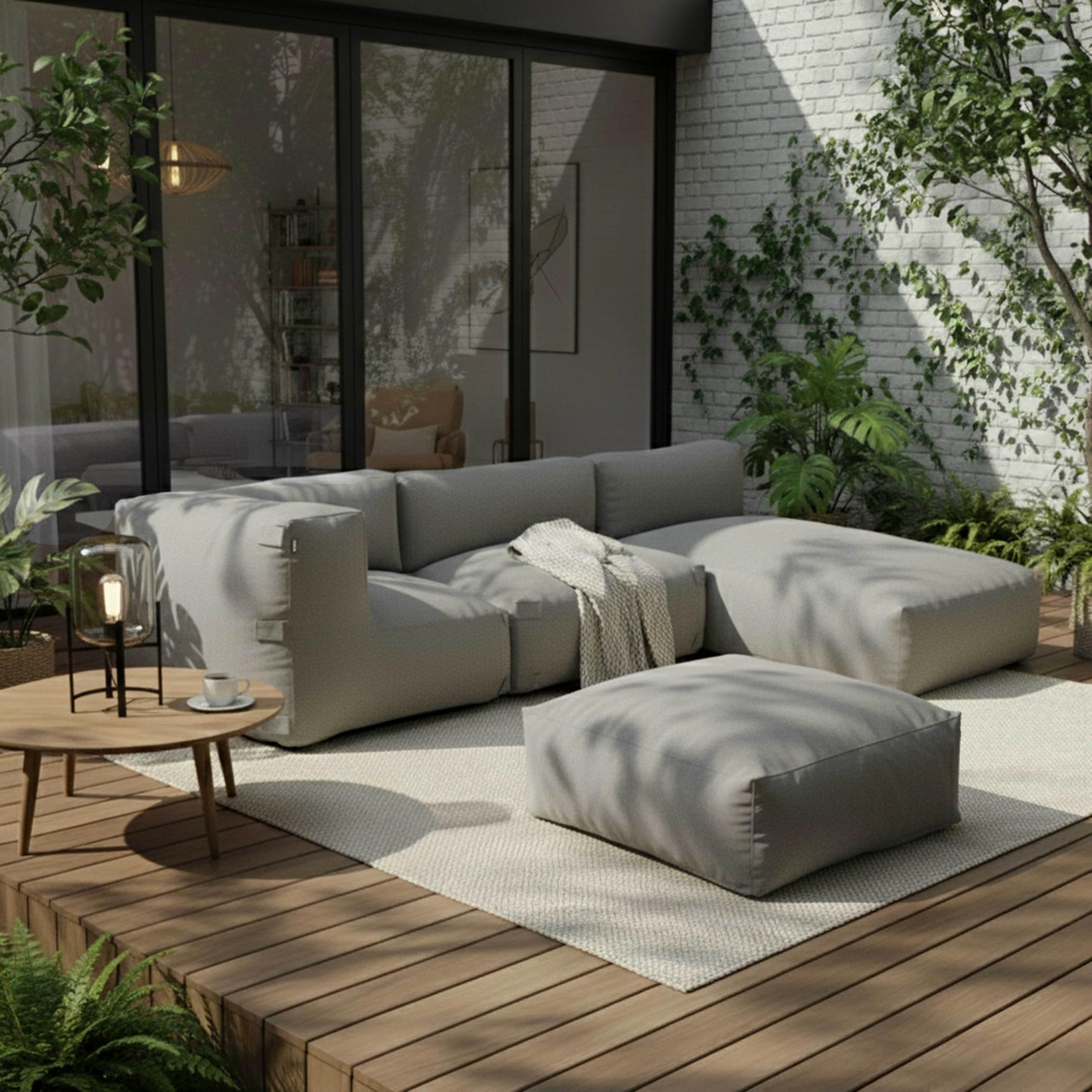 Oviala Meridiana per salotto da giardino modulare, grigio
