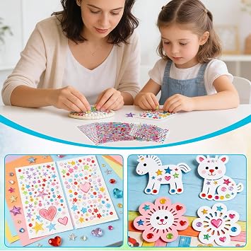 NEBURORA 4902 Pcs Sparkling Gem Stickers Self-Adhesive Rhinestone Gem Stickers for DIY Card Making Crafts Decorations