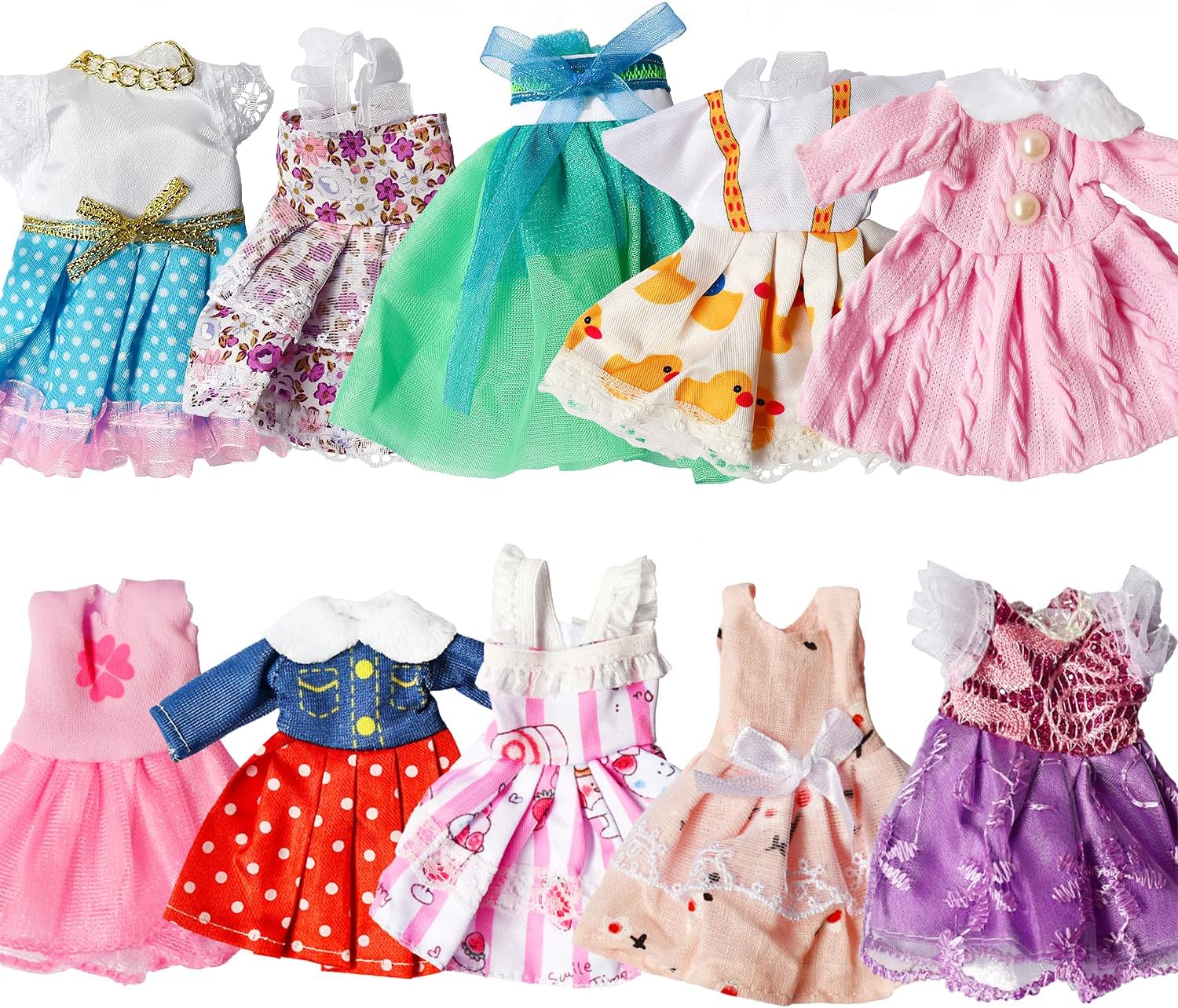 6.3" Mini Girl Alive Lovely Baby Dolls, includ Handmade Baby Doll Clothes, 5 Sets 6.3" Mini Girl Dolls, 5 Pairs of Shoes