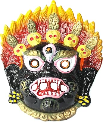 Metal Tibetan Buddhism Mahakal Nazar Battu Face Mask For Negative Energy Remover And Evil Eye Protector Home Wall Decor