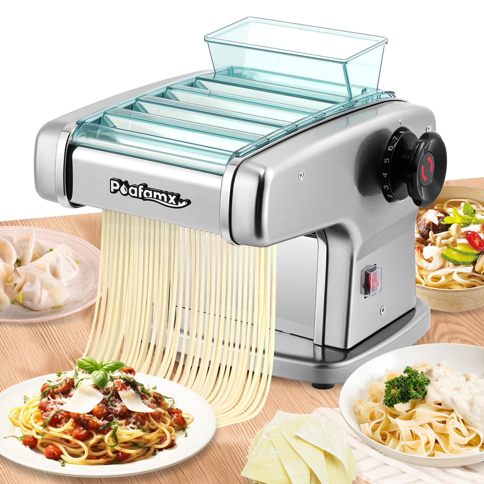 Amazon | Poafamx 電動パスタマシン 製麺機 自動パスタメーカー 2.5mm 