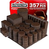 X-Protector 357-Piece Felt Furniture Pads for Hardwood & Laminate Floors - Premium Self-Adhesive Floor Protectors in Multiple Sizes