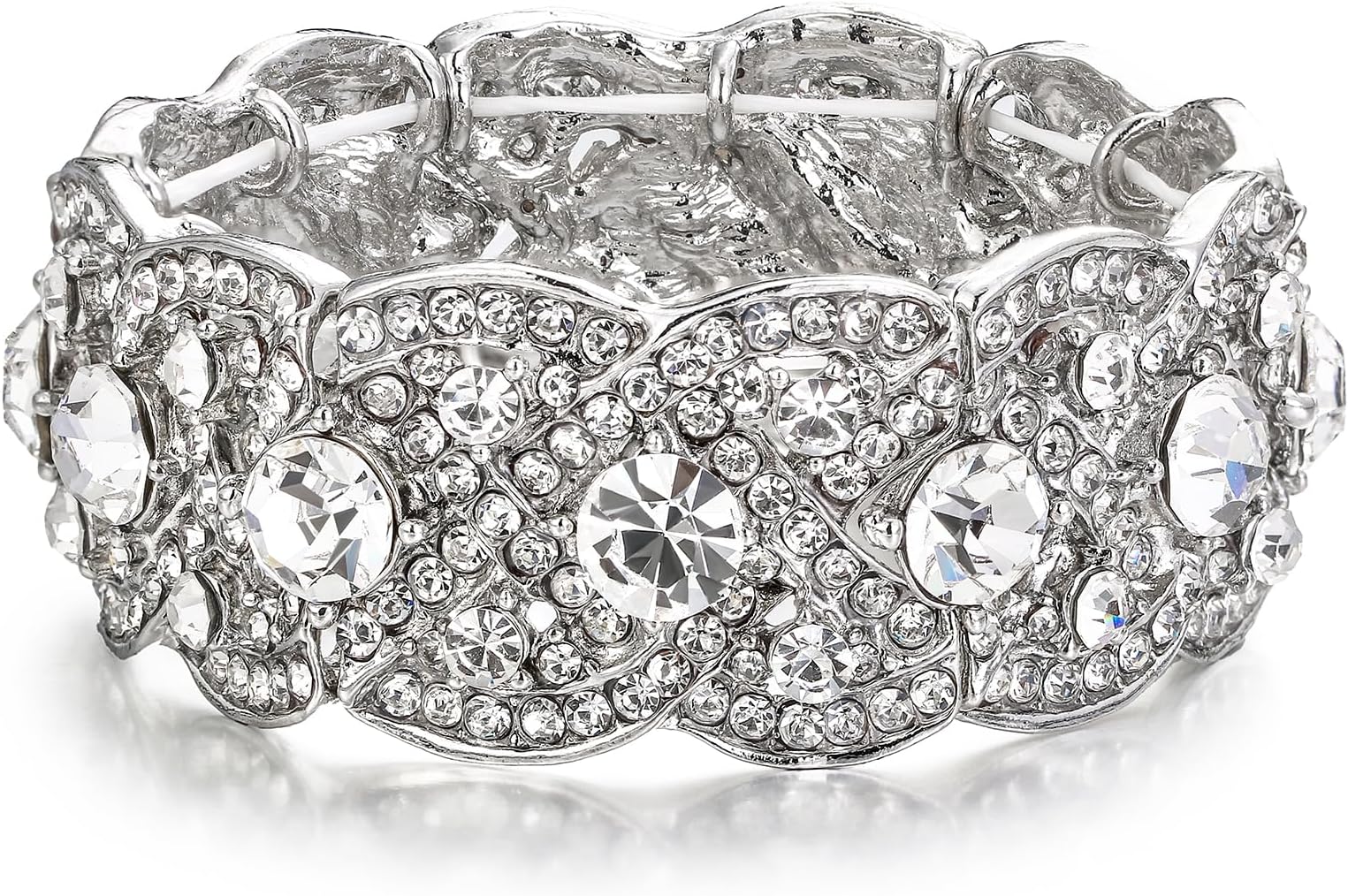 Austrian Crystal Costume Jewelry Art Deco Elastic Stretch Bracelet