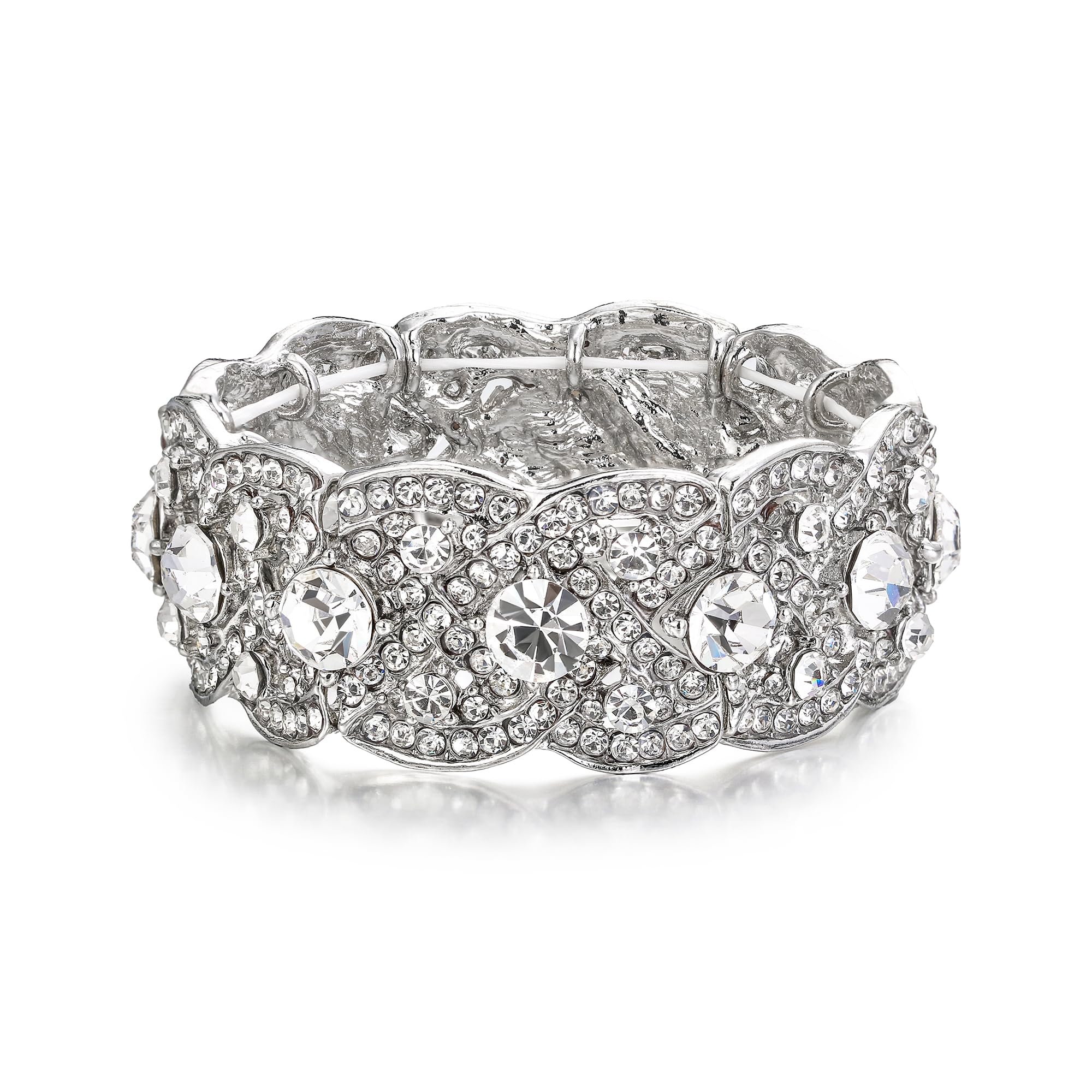 Austrian Crystal Costume Jewelry Art Deco Elastic Stretch Bracelet