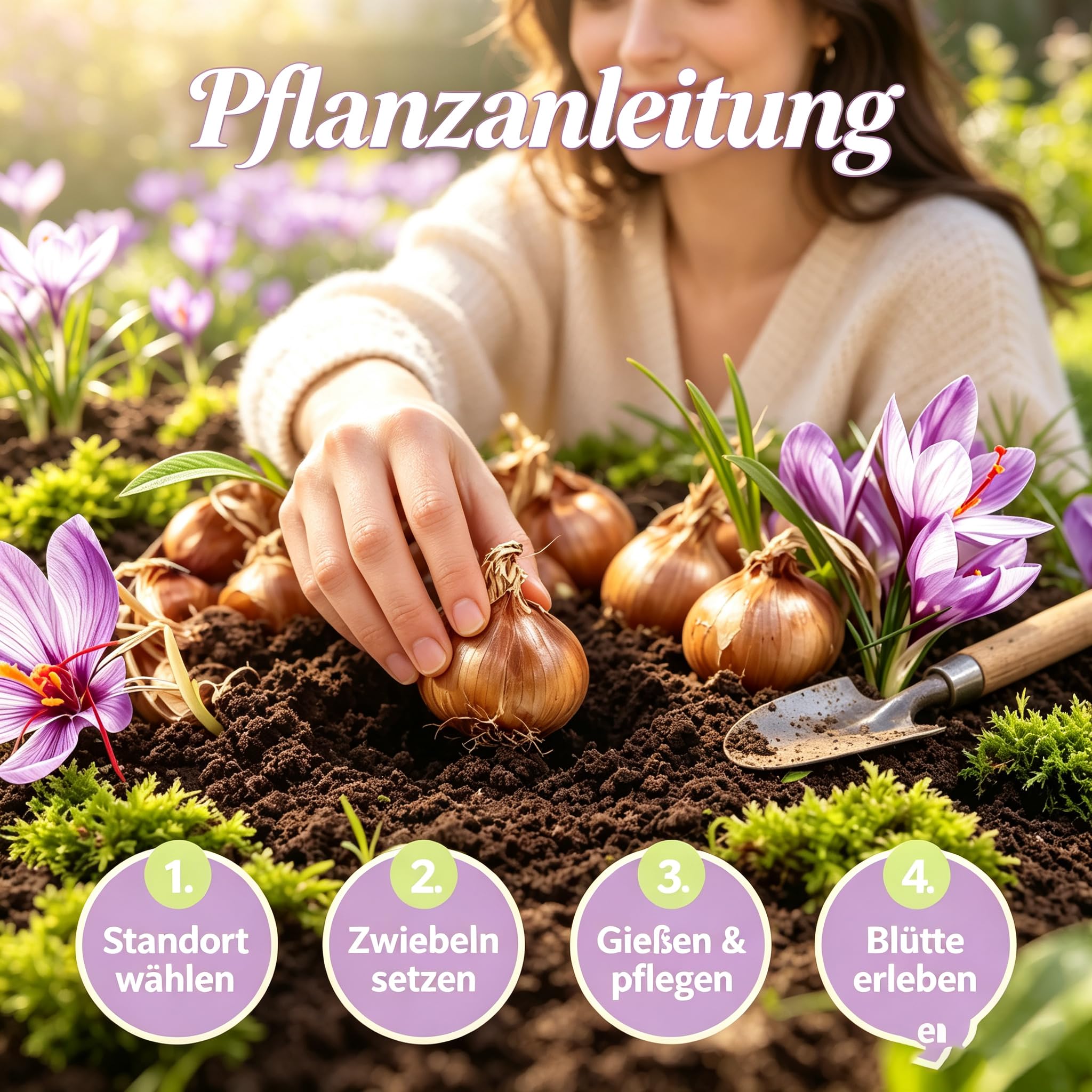 Krokuszwiebeln, leicht im Innen- und Außenbereich zu züchten, können in Wasser oder Erde gezüchtet werden, blühen im frühen Frühling-15Staude