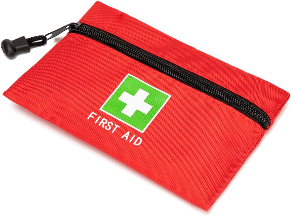 Red Emergency Bag First Aid Small Empty Travel Rescue Pouch First Responder Storage Medicine Pocket Bags for Car Home Office Kitchen (6.3x4.3 12pcs green print)