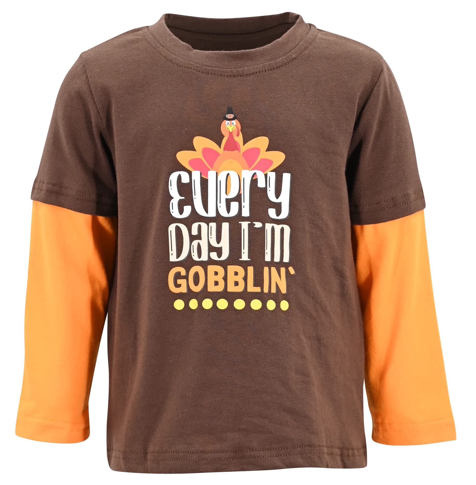 Unique Baby Boys Layered Long Sleeve Kids Toddler Graphic T Shirt