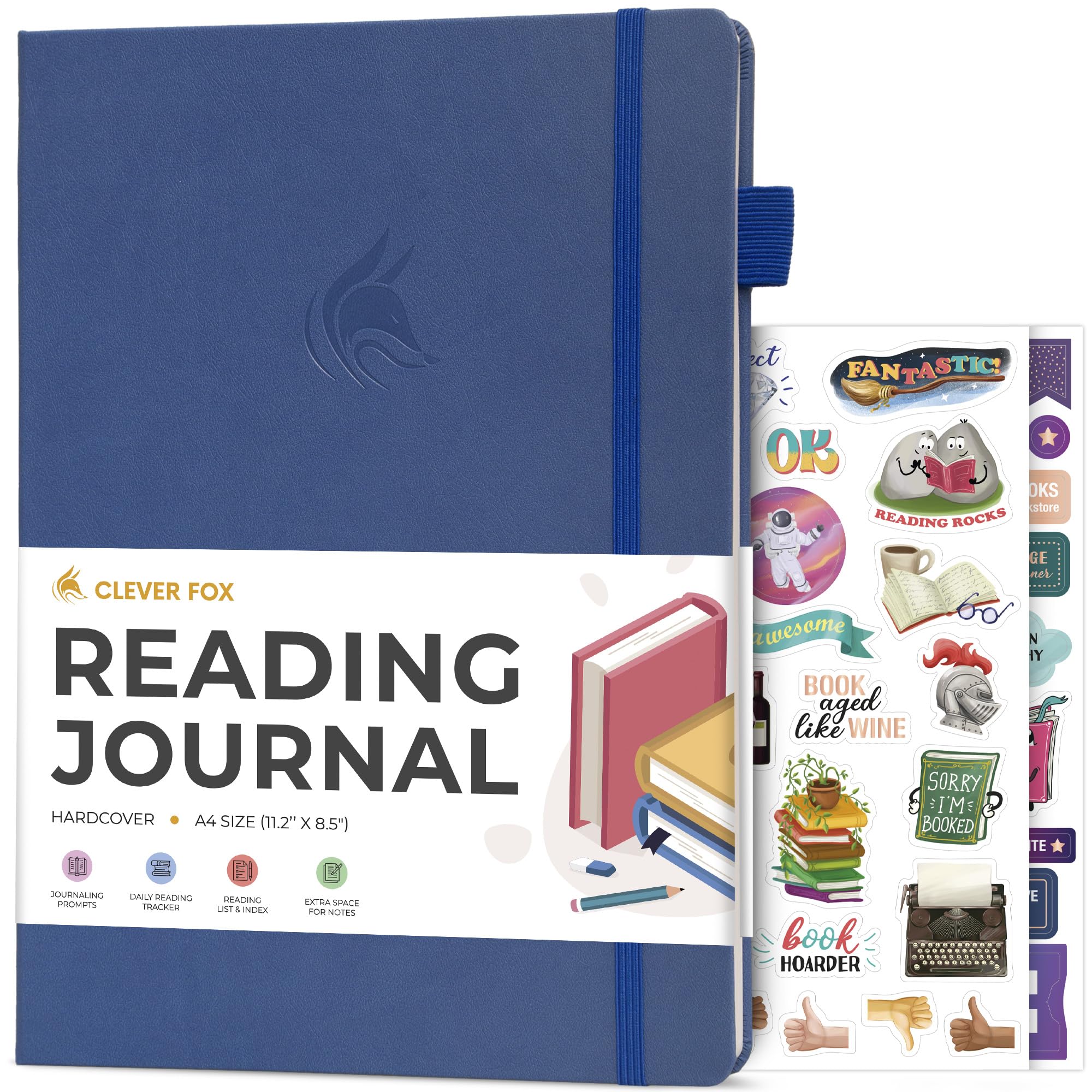 Clever Fox Reading Journal Large, Guided Book Review Log & Tracker, Gifts & Accessories for Reading Lover