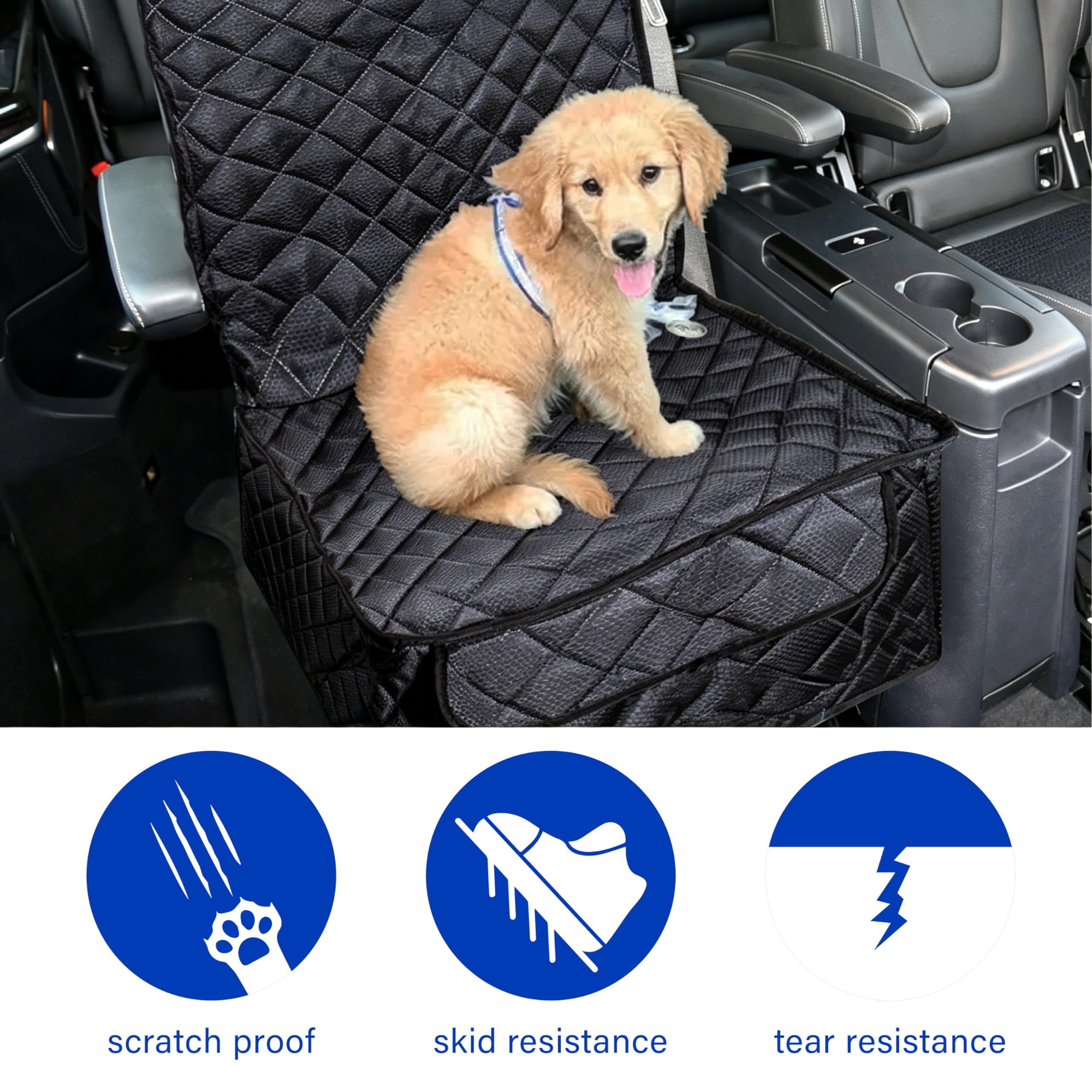 2 Stück wasserdichte Vordersitz-Autositzbezüge, vollständiger Schutz, Hunde-Autositzbezug mit Seitenklappen, wasserdichter Hunde-Autositzbezug, Kapitäns-Sitzbezüge für Autos, LKWs, SUVs, Jeep