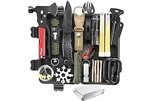 Emergency Survival Kit: 34 Tools for Wilderness Adventures, Stocking Stuffers, Camping Accessories