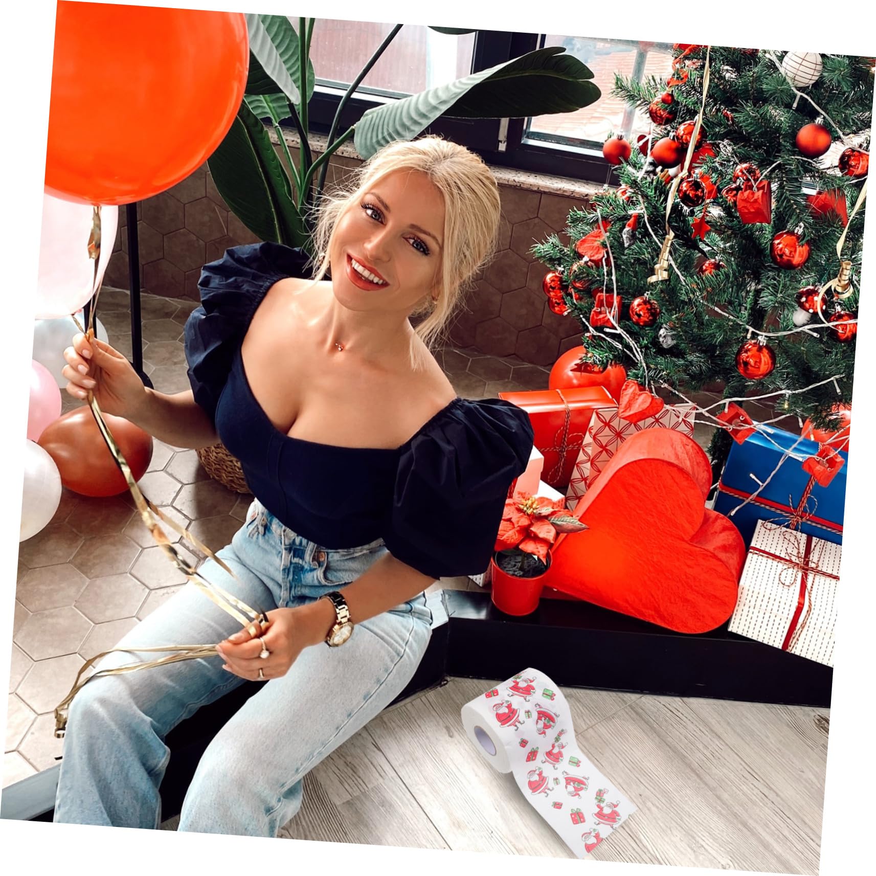 4 Rollen Weihnachts Toilettenpapier mit Kreativen Doppellagigen Druckmotiven Weiches Klopapier mit Festlichem Xmas Design als für Festliche Tischdekoration
