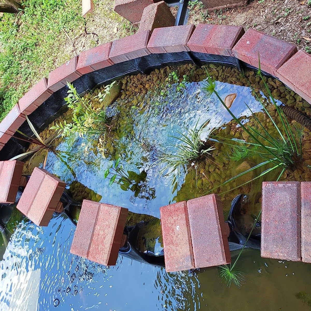 Rivestimento per Laghetto in HDPE Fodera per laghetto da Giardino Membrana Rinforzata Resistenza alle Forature Telo Laghetto per Pools Landscaping Cascate Aiuole Ninfee 6x10 5x6 3x7 3x4 4x4 1x2.0m(Dim