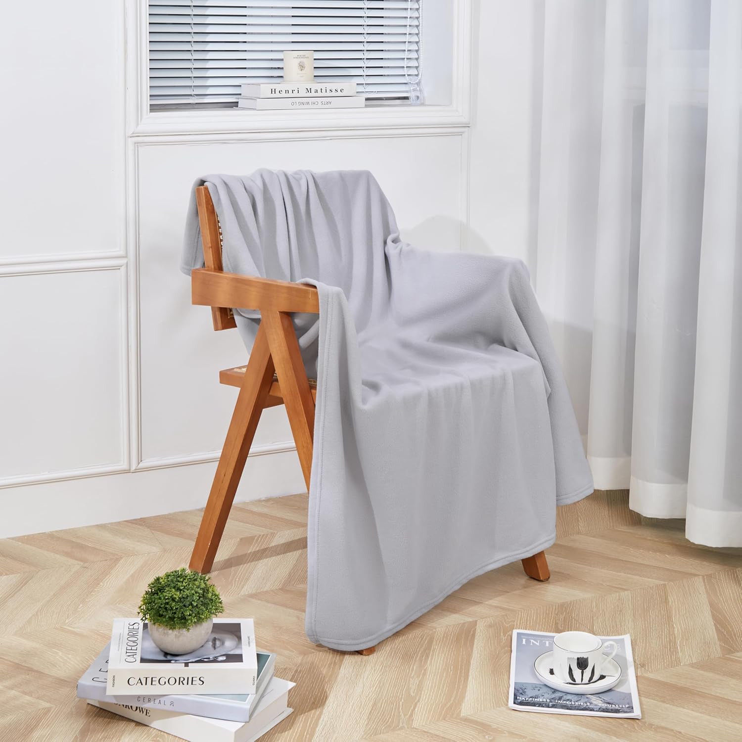 CAI TENG Fleece Throw Blankets 6 Pack Grey Throw Blanket 50 x 60 inch Lightweight Pet-Friendly Soft Throws Comfort Blanket for Bed Couch Dorm Camping