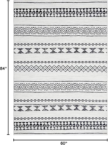 Miniatura 2 de GlowSol Alfombra de área de 5 x 7 pies para sala de estar y dormitorio, lavable, suave, de pelo bajo, con parte trasera antideslizante, resistente a