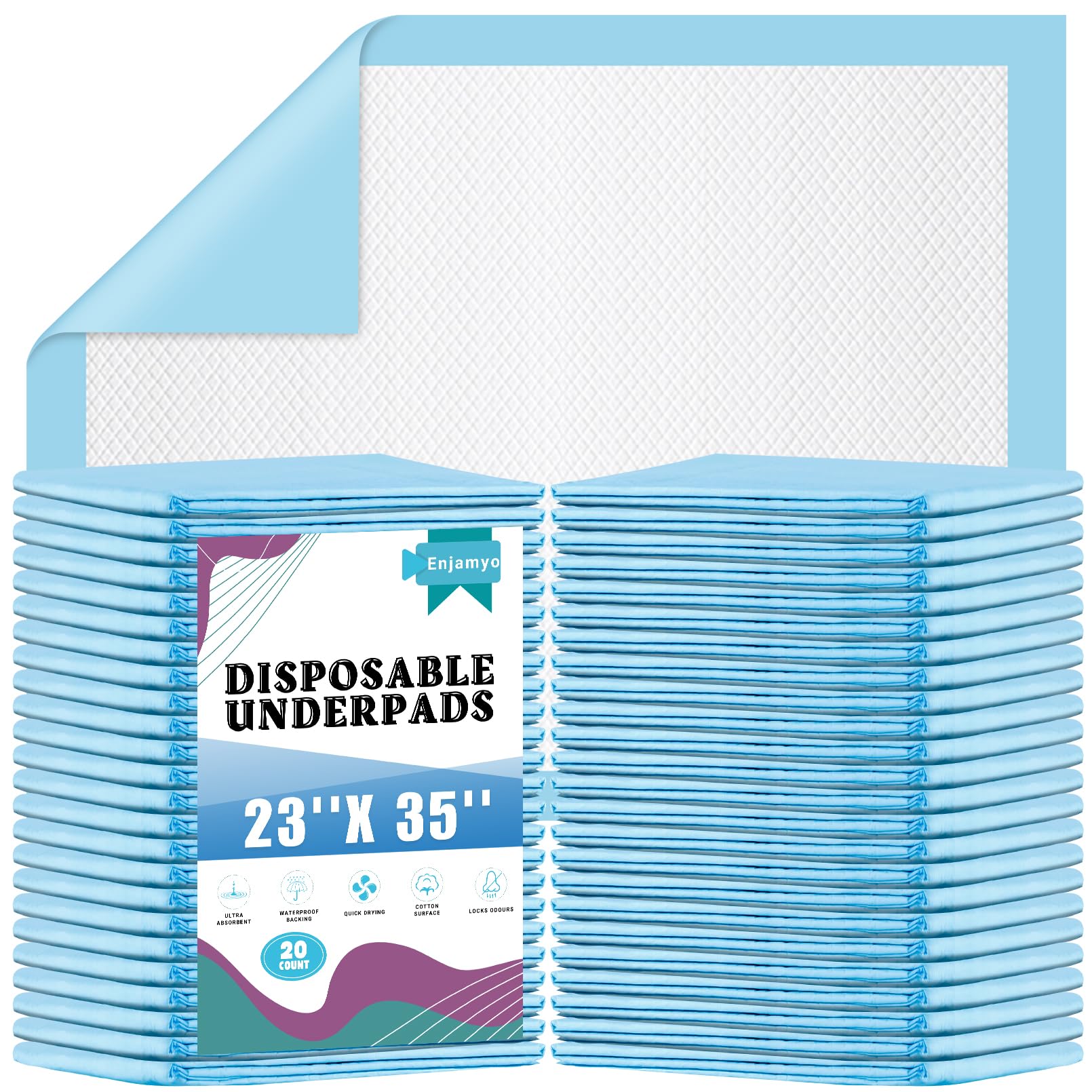 ausurme Disposable Underpads 57.4x89cm 20 Pack Incontinence Pads