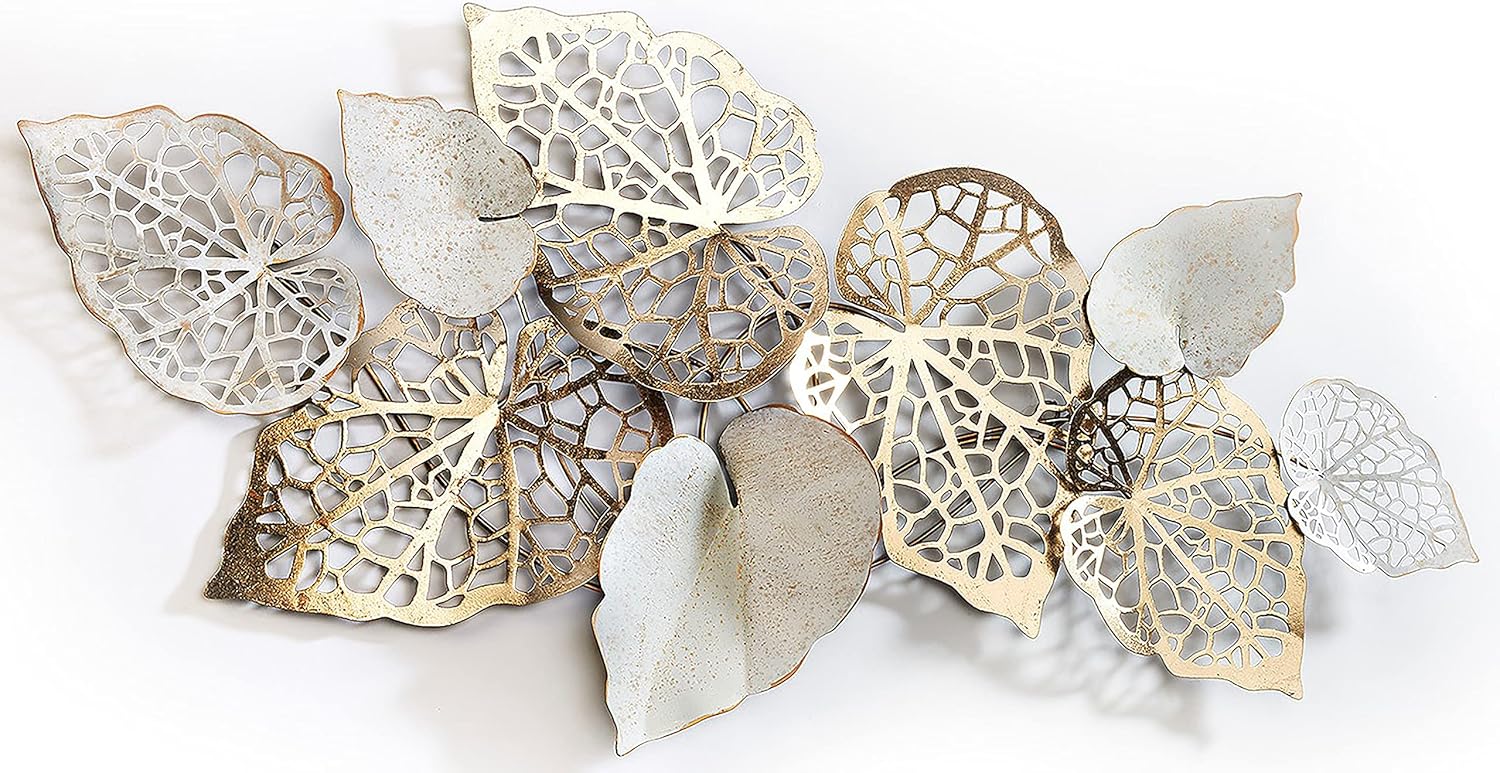 Amazon.de Kobolo Wanddeko Metallbild 3D GOLDEN Leaf aus Metall in