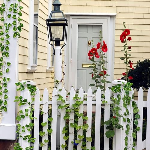 Miniatura 3 de CQURE Paquete de 14 guirnaldas de hiedra artificial de 98 pies, enredaderas falsas resistentes a los rayos UV, plantas falsas para colgar
