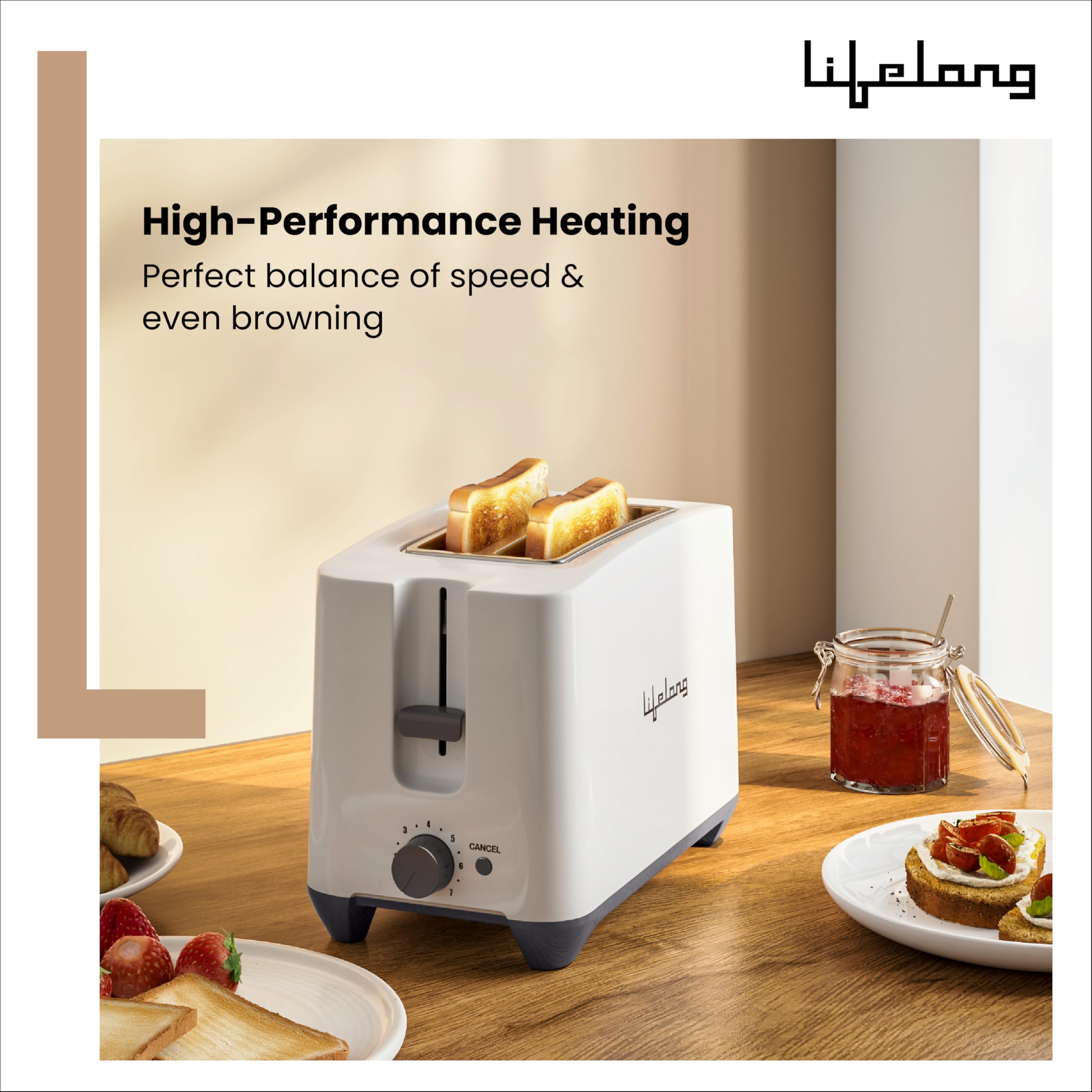 Lifelong 2-Slice Pop-Up Toaster - Even Toasting! -2
