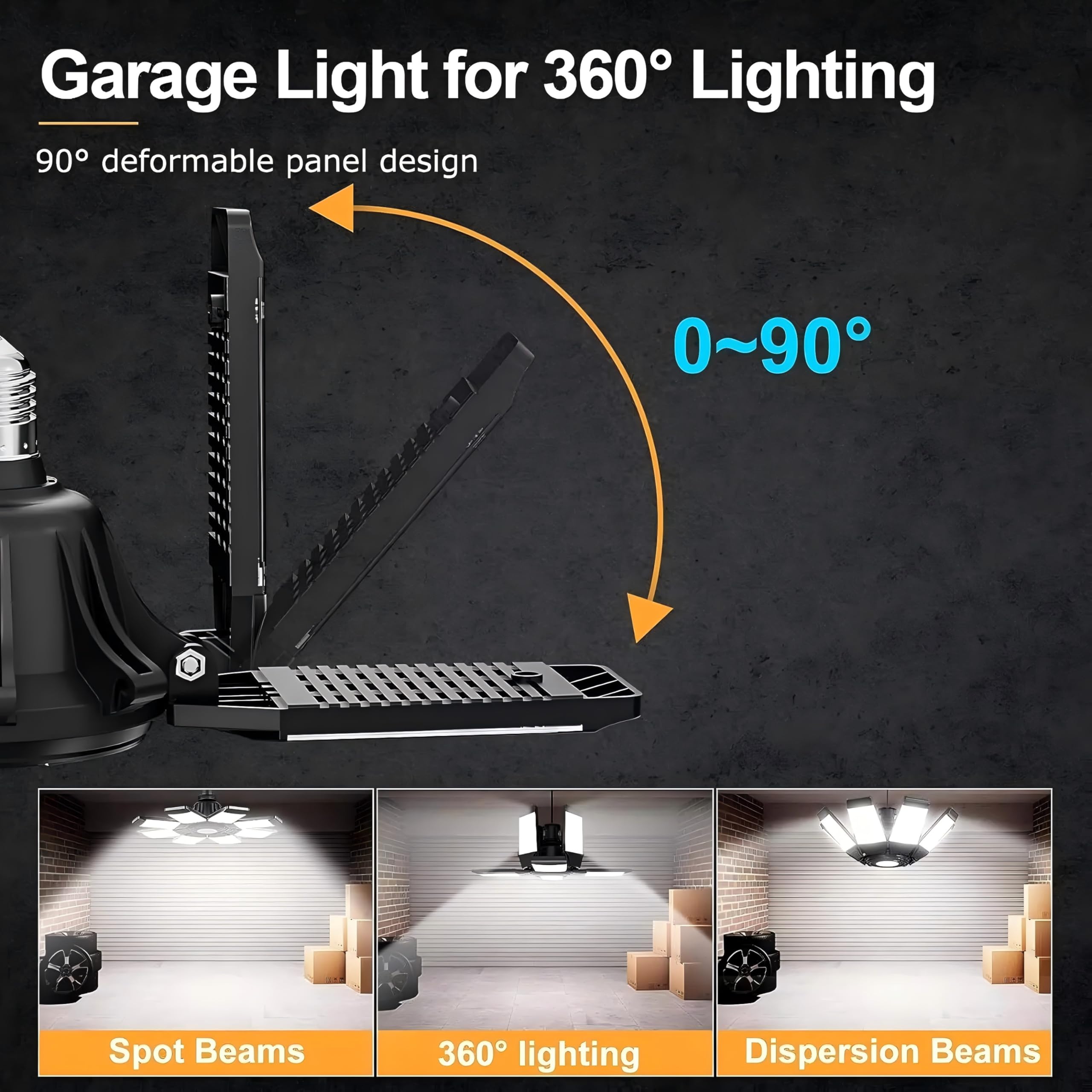 20000 lumen 6500 K luce diurna 200 W Otto fogli lampade da soffitto LED per garage, confezione da 4
