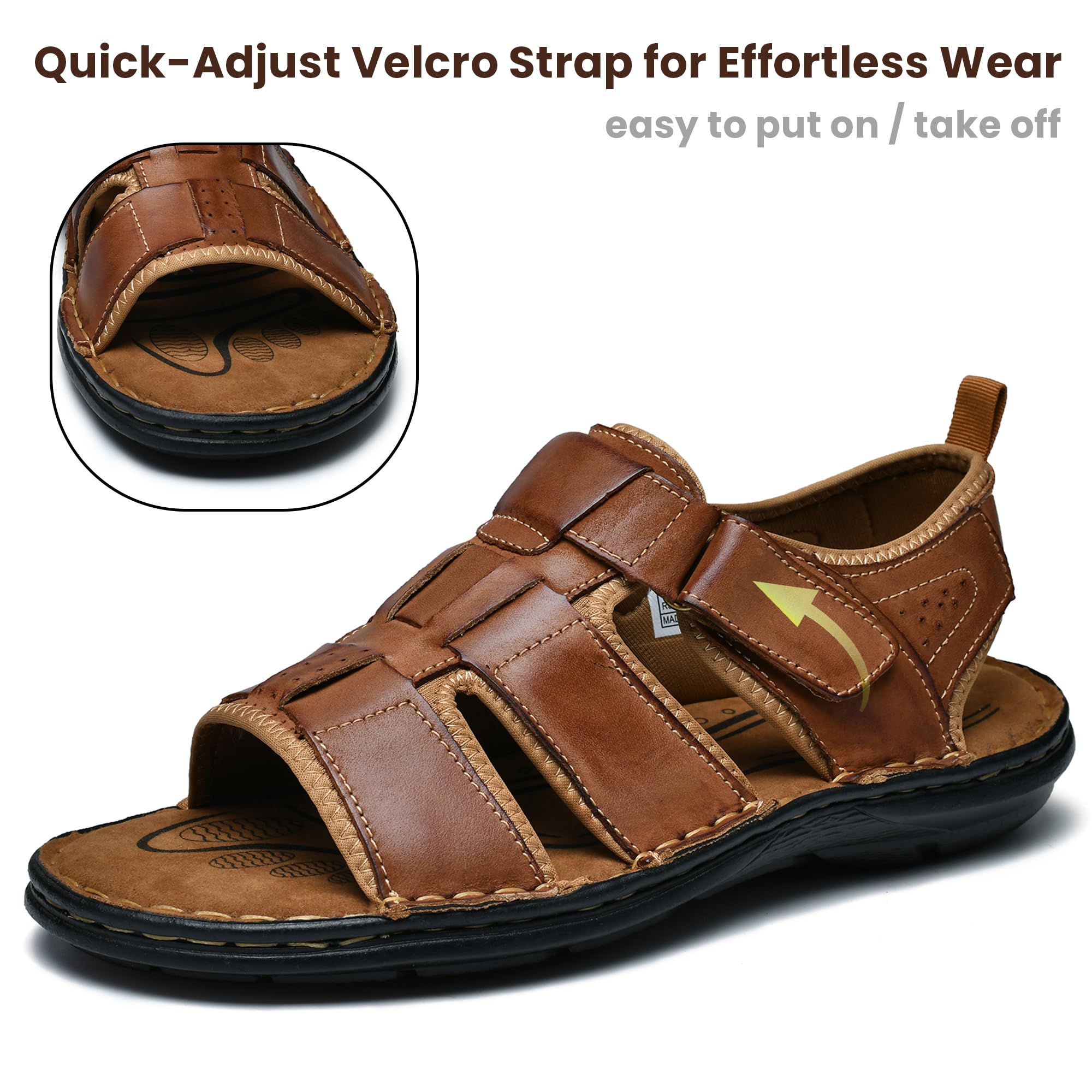 ArcBrothers Herren Business Casual Schuh Lederschuh für Männer Oxford Schuh Herren Casual Kleid Schuh für einfaches Gehen Freizeitschuh Braun Schwarz