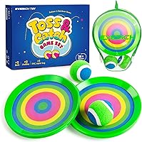 Vista 23 de EVERICH TOY Juego de pelota para lanzar y atrapar mejorado, relleno de calcetines de juguete para niños y niñas de 3 a 12 años, incluye 6 paletas, 6