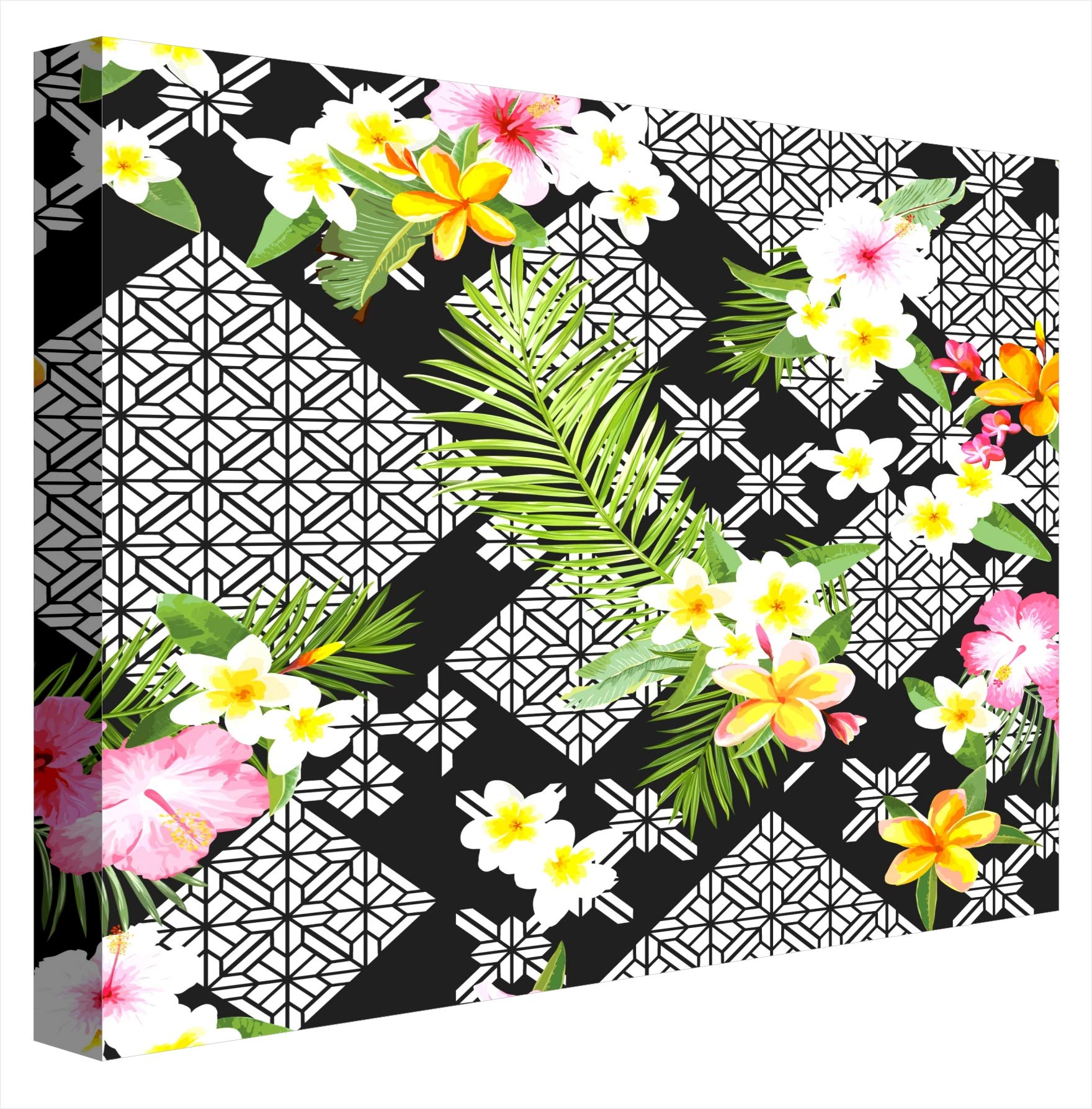 Tableau éclairé Fleurs haut de gamme en méthacrylate multicolore 60x60