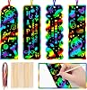 GOMANCHE 40 Sets Scratch Art for Kids, 4 Styles Magic Rainbow Bookmarks Craft Kit, Scratch Paper Art Sets for Students Party Bag Fillers