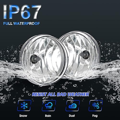 Miniatura 6 de Conjunto de luces antiniebla para GMC Sierra 1500 2007 2008 2009 2010 2011 2012 2013 Kit de lámpara antiniebla de repuesto para Sierra 2500 3500 HD