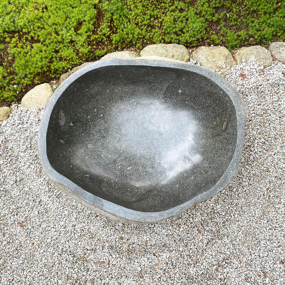 Amazon.co.jp: 水鉢 石 つくばい 手水鉢 和風 庭 庭園 蹲 坪庭 和