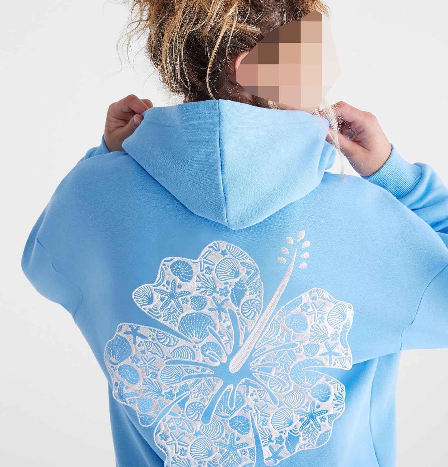 Cute Hoodies for Teen Girls Floral Embroidered Patchwork Hoodie Y2k Oversized Pullover Sweatshirt Preppy Streetwear - Image 3