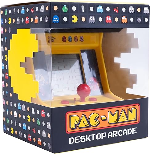 Miniatura 5 de Pac-Man Desktop Arcade - Mini juego retro de arcade con juego clásico de 8 bits, pantalla LCD, controles de joystick, funciona con batería,