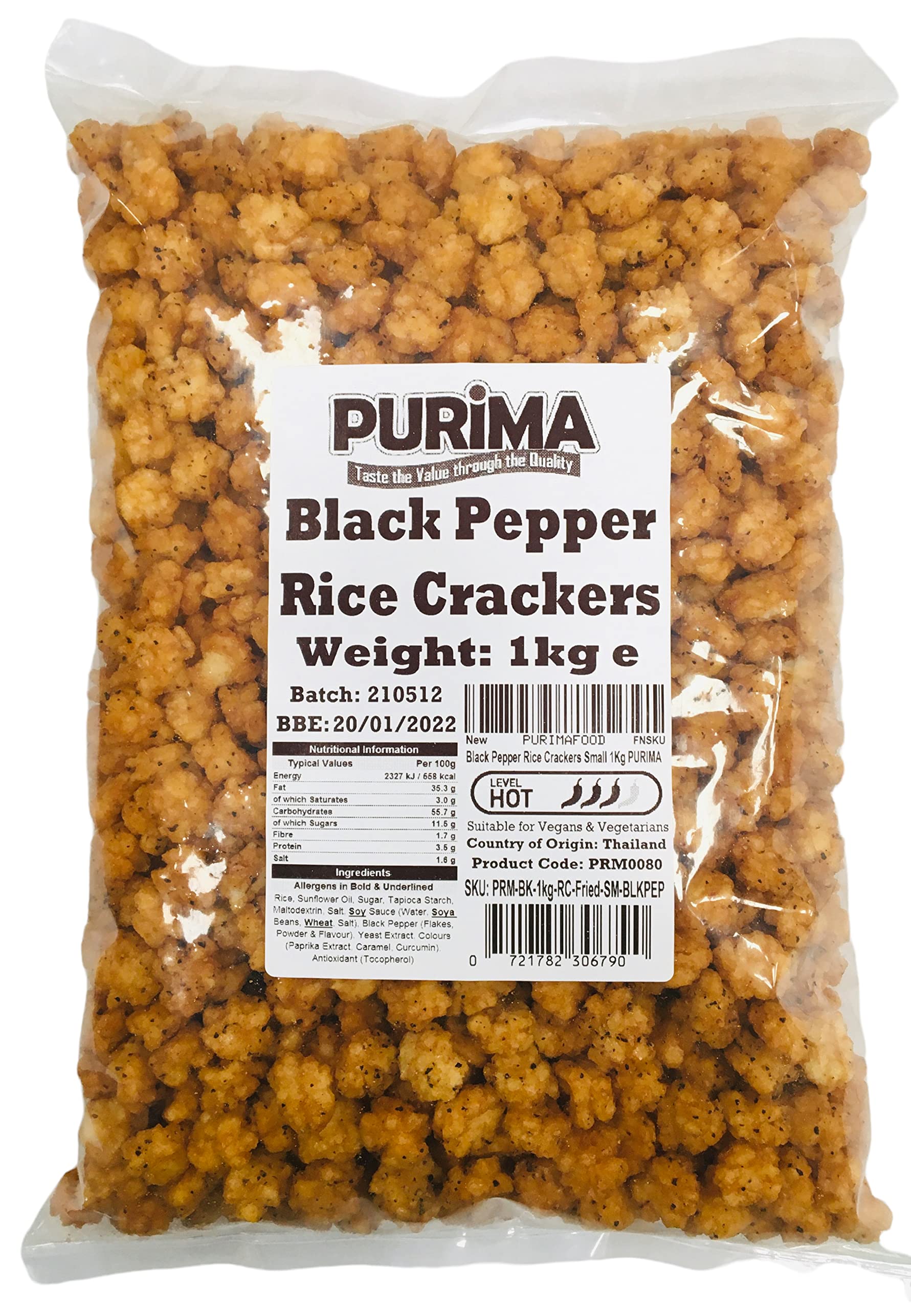 Buy Black Pepper Rice Crackers 1kg Hot Crunchy Cri Sweet & Spicy