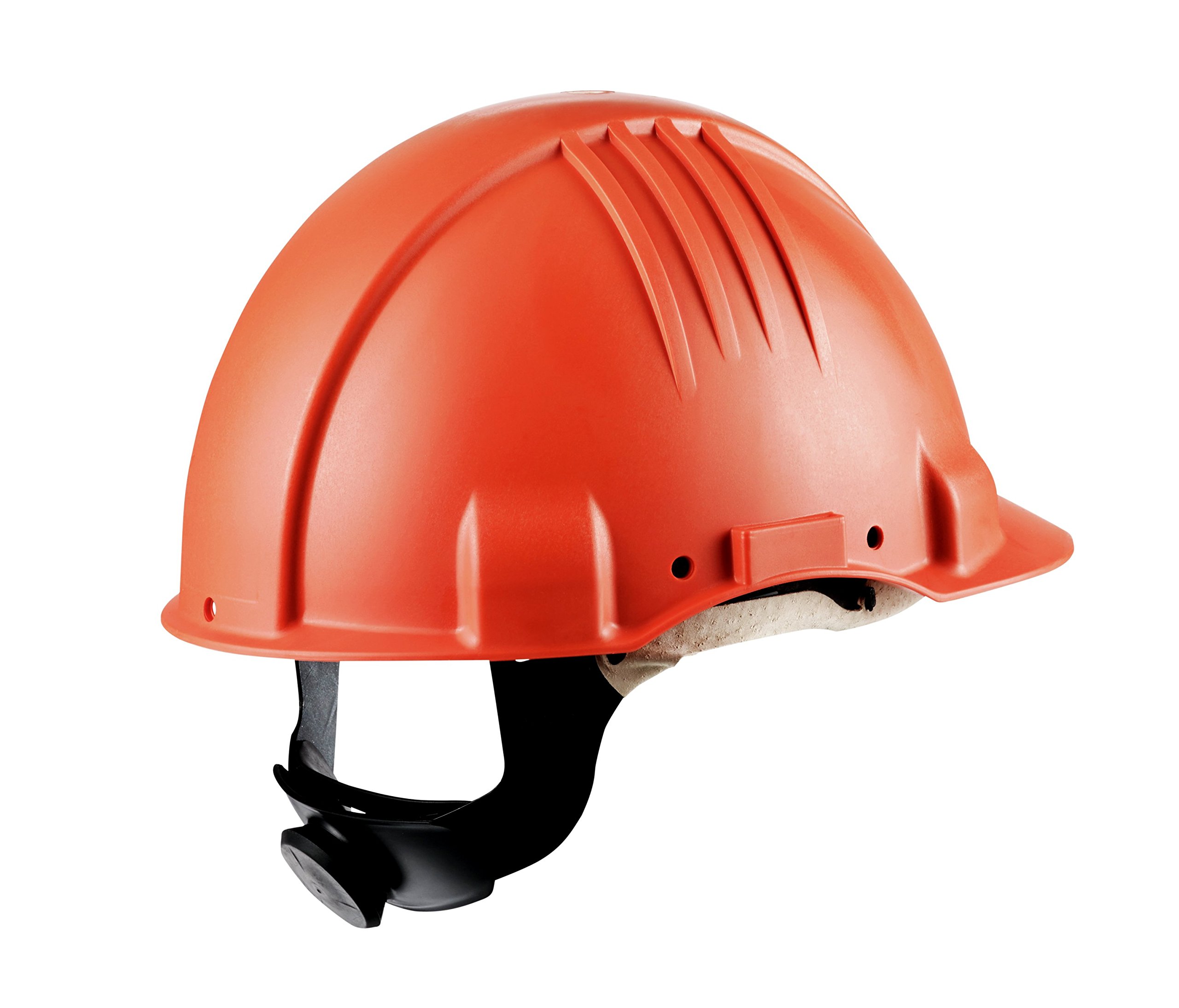 3M G3501M-OR Casco de Seguridad, Arnés de ruleta, Banda sudor cuero, Naranja