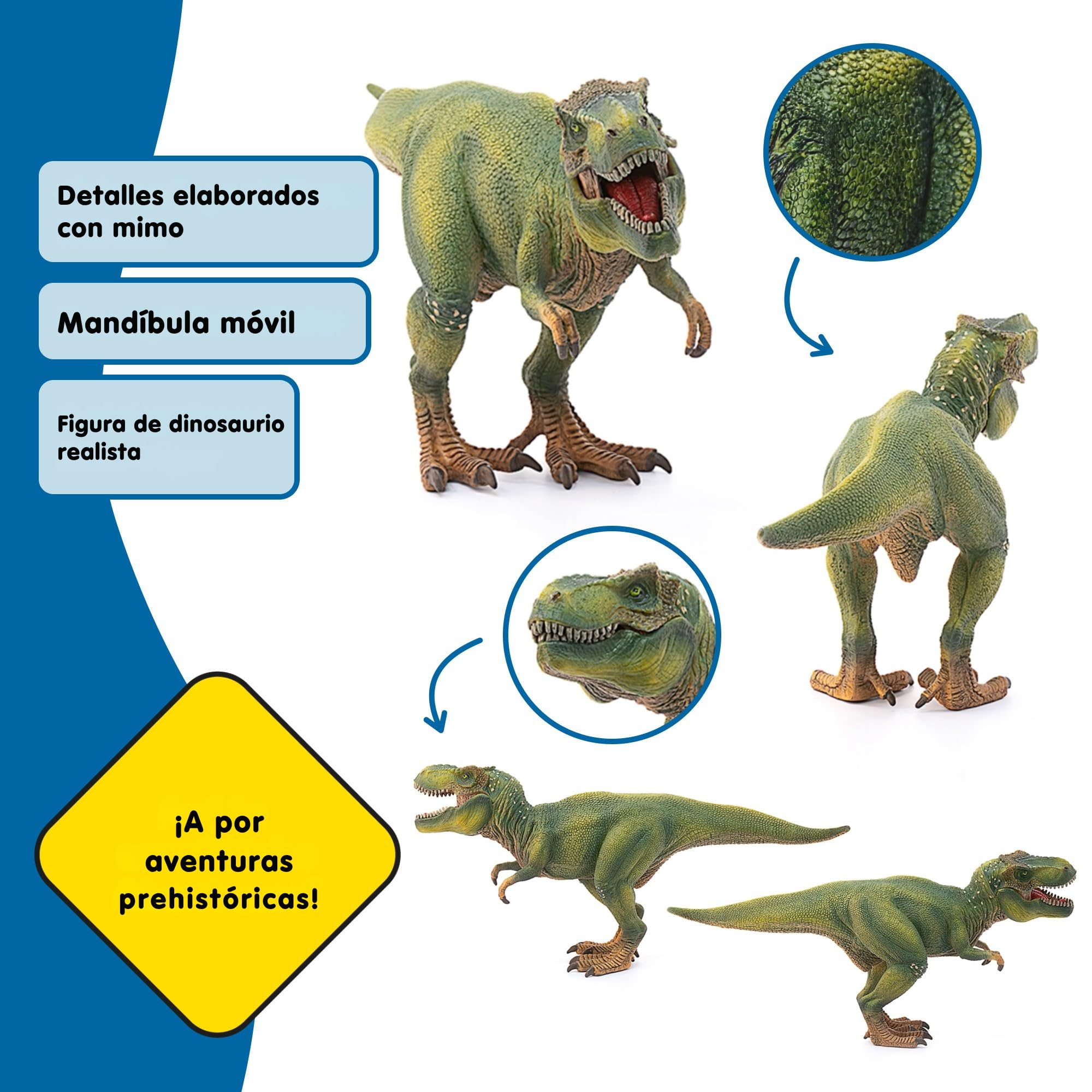 Schleich Dinosaurs | Tyrannosaurus Rex 14525 | Dinosaurio Realista con mandíbula móvil | Gran Regalo para niños y niñas | Juguete de Dinosaurio Partir de 3 años | 28 x 10 x 14 cm