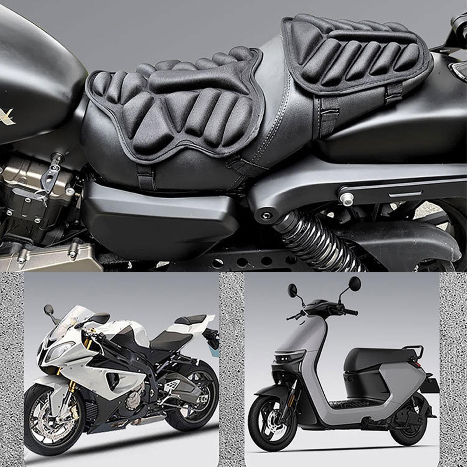 Cuscino Sella Moto, C uscino Gel M oto, Schiuma Per Sedile Per M oto, Comodo C uscino Per Passeggero Coprisedile Per Mo to Traspirante Con C uscino D'aria, Per Mo to,Lunghi Periodi Di Guida E Viaggi