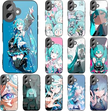 Hatsune Miku Smartphone Case, iPhone 16 / iPhone 17e Smartphone Cover, Compatible with All Models, iPhone Mobile Cover for 16 / 17e Case, Shockproof, Cute, Waterproof Case, Camera Lens Protection