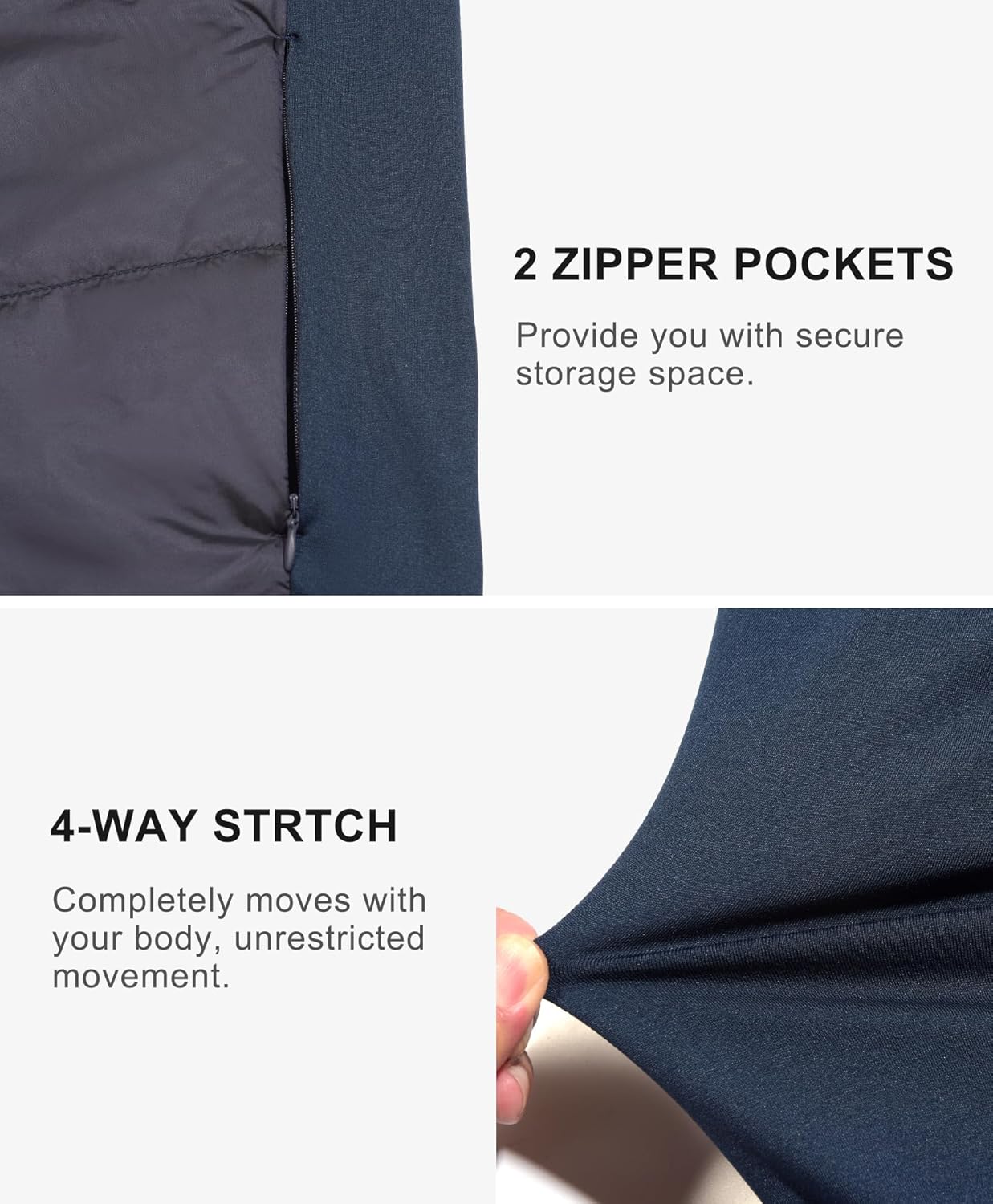 Little Donkey Andy Men's Running Puffer Jacket Lightweight Hybrid Hooded Jacket Winter Warm Up Thermal Hiking Golf Sports - Image 5